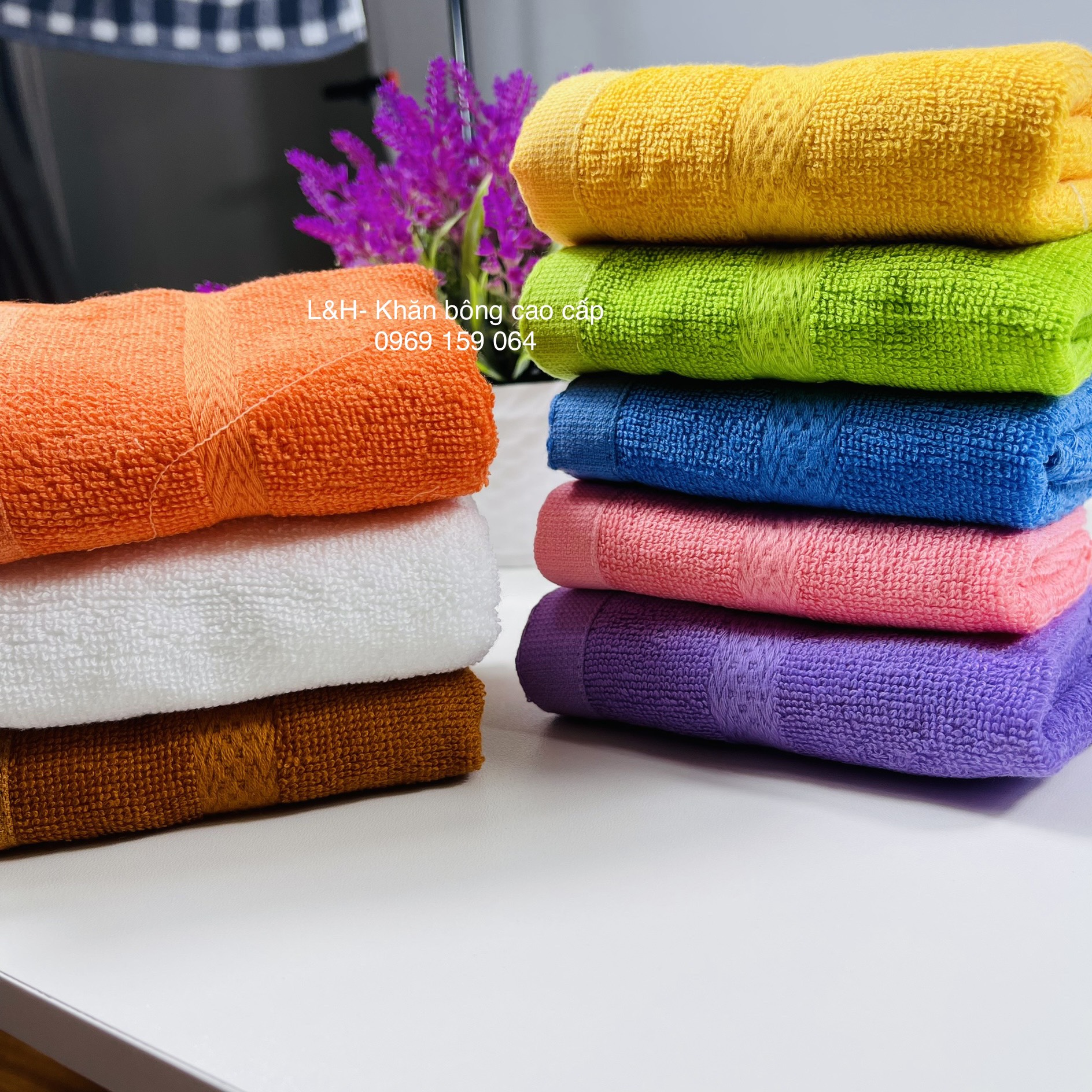 Khăn mặt màu cotton Tân Thịnh, Kt 30x50cm