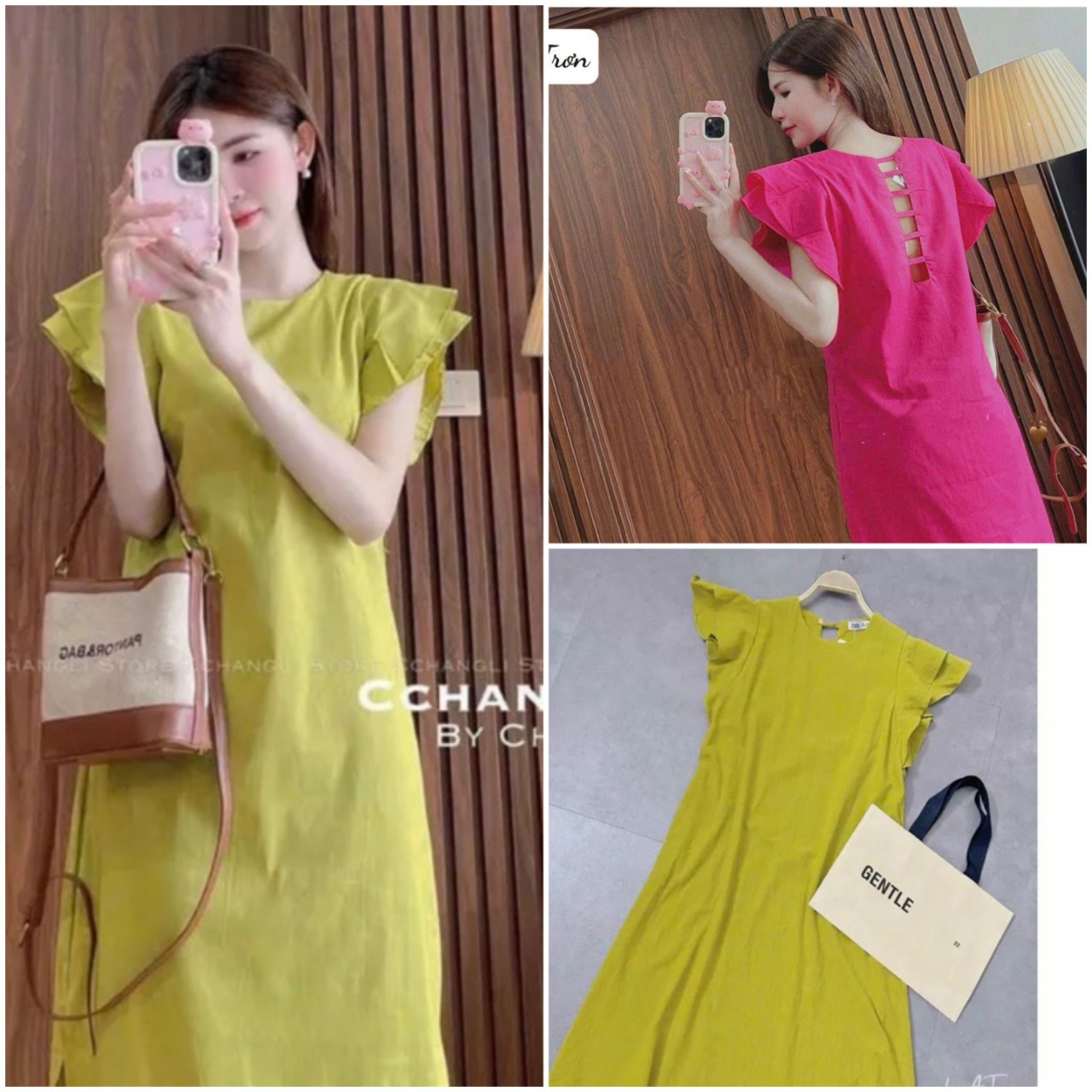 Váy đi biển cánh tiên đan dây lưng vải đũi, đầm maxi đi biển phom rộng hai màu