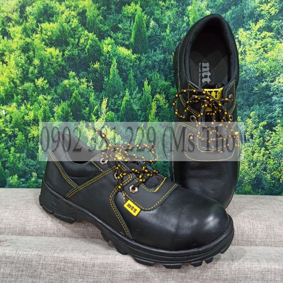 Giày bảo hộ lao động mũi thép đế thép NTT-D01 da thật, ảnh thật