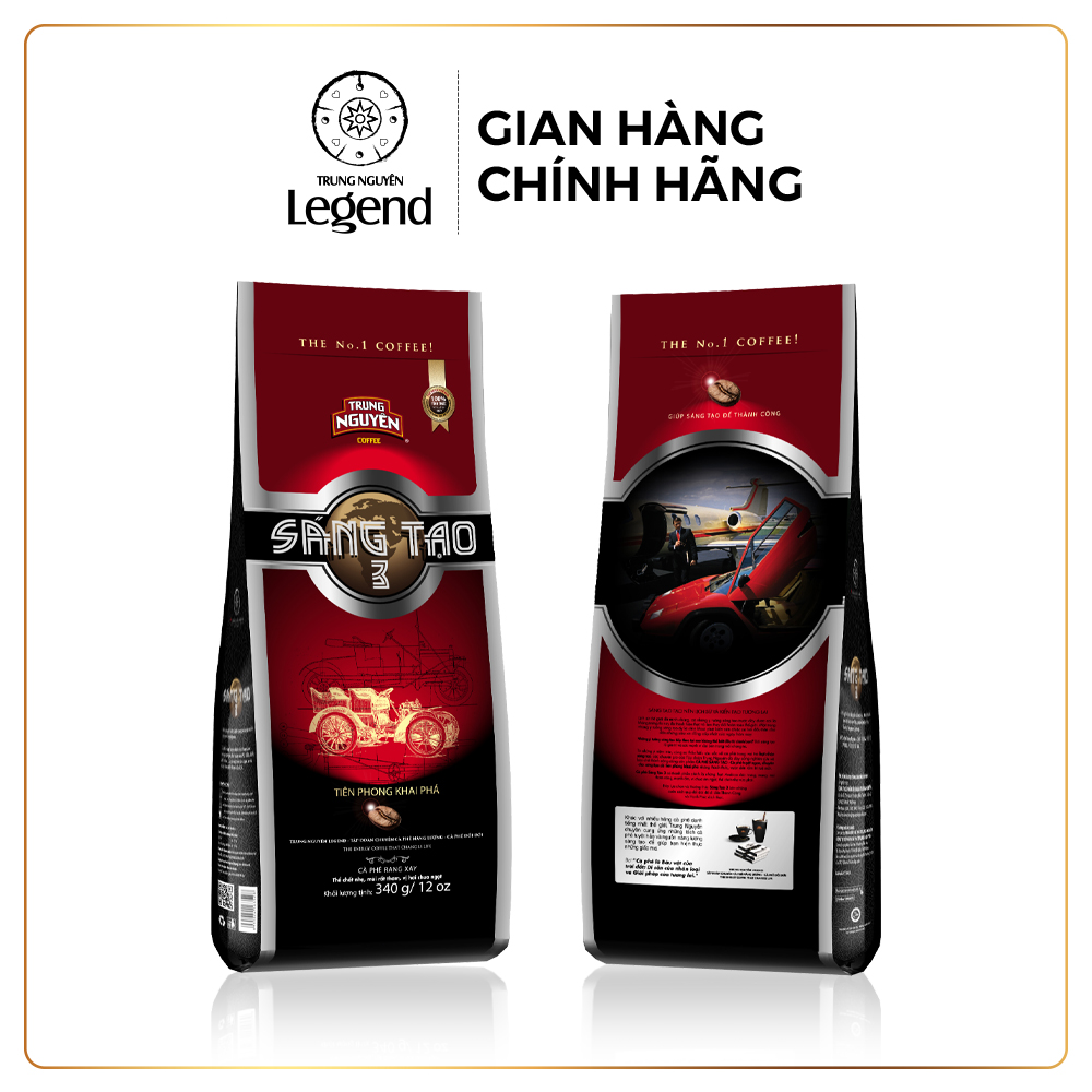 Trung Nguyên Legend Cà Phê Rang Xay Sáng Tạo 3 – Gói 340gr – Thuần Hạt Arabica, Vị Chua Thanh Nhẹ