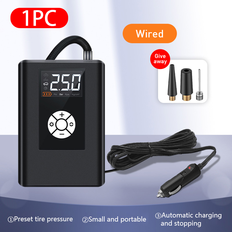 12V Portable Air Pump Car Air Compressor 60W Wireless Tire Inflatable Pump