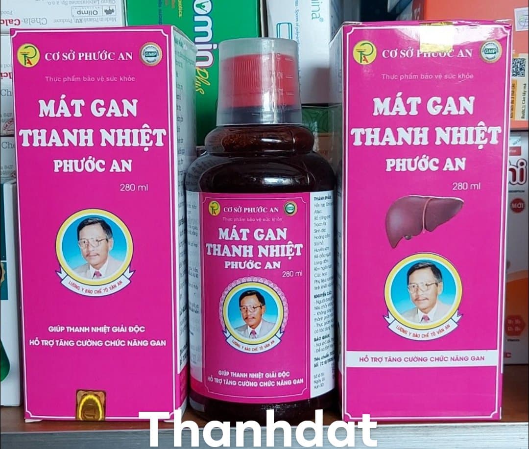 mát gan giải độc phước an dạng nước ( tên mới mát gan thanh nhiệt) chai 280ml