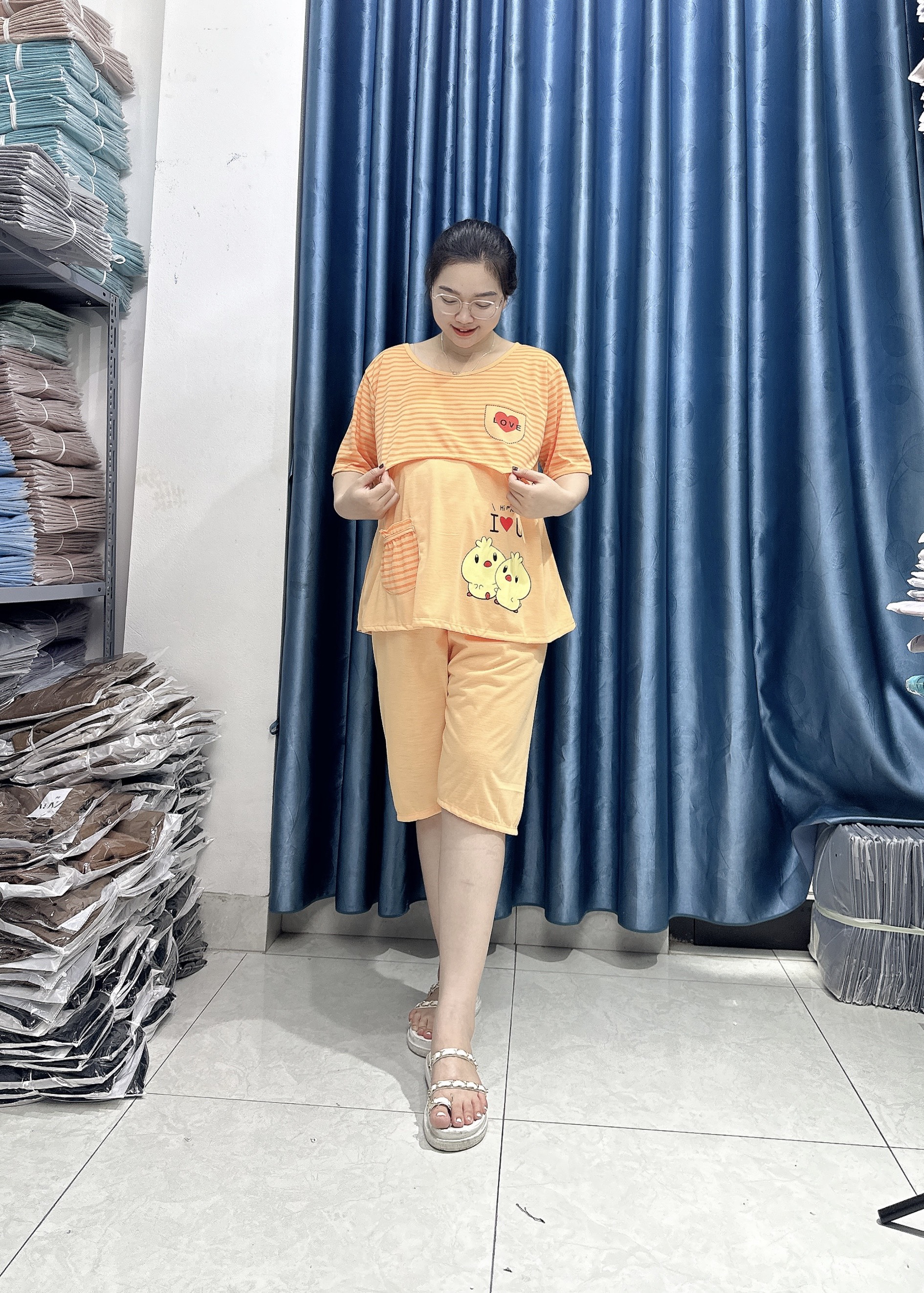 Bộ Đồ Lửng Bầu Và Sau Sinh Form Đại(70-90kg), Đủ Màu DE
