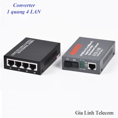 Bộ chuyển đổi quang điện 1 quang 4 LAN - Converter quang