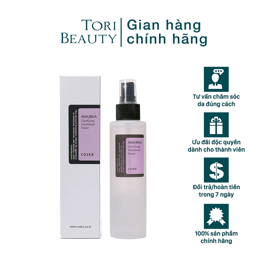 Nước Hoa Hồng Cosrx AHA/BHA Clarifying Treatment Toner 150ml. Giải pháp đơn giản nhất cho những người đang tìm kiếm cách loại bỏ mụn và làm sáng da. Nước hoa hồng đặc trị dành cho mụn AHA/BHA của Cosrx sẽ giúp làm sạch và sáng da, ngăn ngừa tình trạng mụn hiệu quả. Với thành phần chính là AHA và BHA, sản phẩm này còn giúp cân bằng độ pH cho da, làm cho làn da của bạn trở nên tươi trẻ và khỏe mạnh hơn.