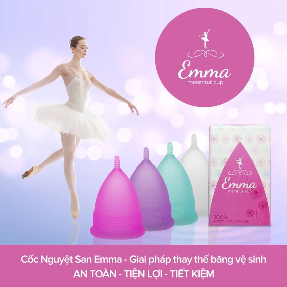 Cốc nguyệt san Emma Cup - Màu Xanh + Quà tặng
