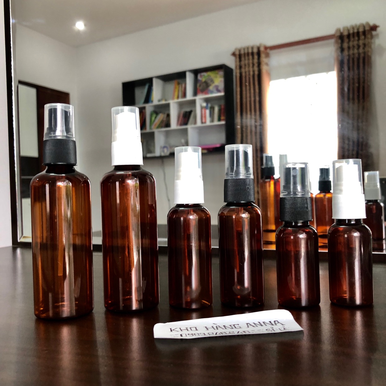 [ Chai xịt sương ] 5 Chai nhựa pet nâu 100ml / 50ml / 30ml - Combo 5 Chai nhựa xịt đựng nước rửa , chiết mỹ phẩm , đựng gel - Chai nhựa nhỏ xinh - CHAI NHỰA MÀU NÂU XỊT SƯƠNG - CHAI HỦ NHỰA NÂU 