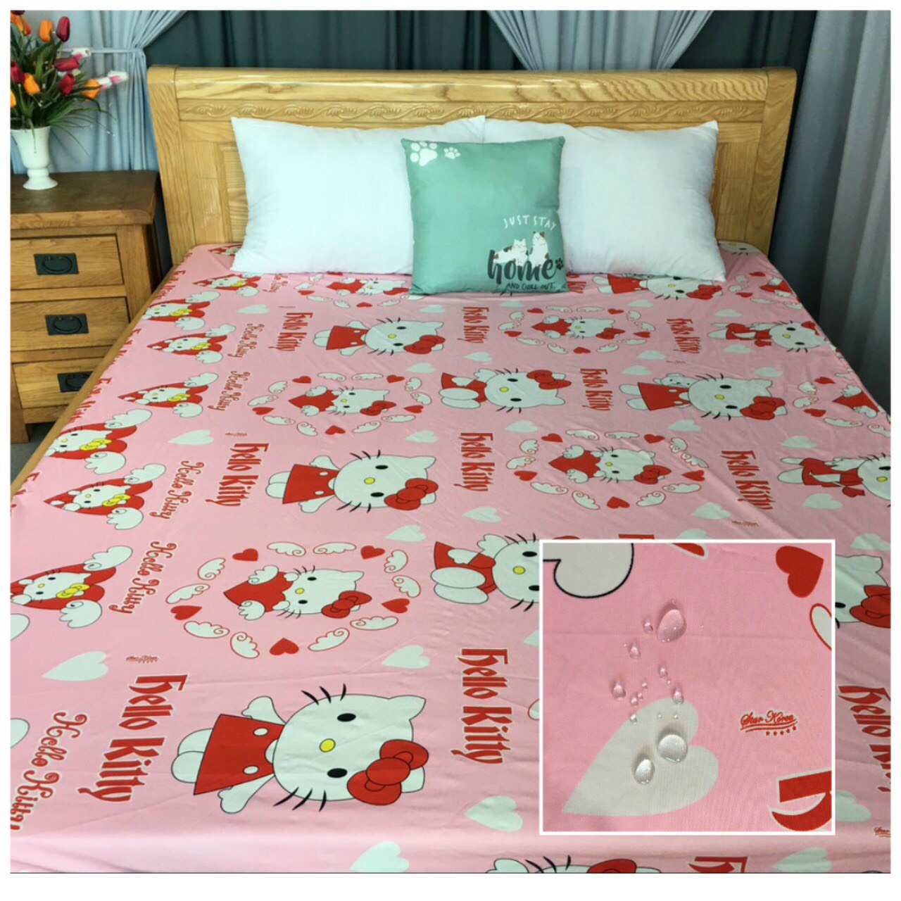 Drap chống thấm cao cấp 1m2x2m, (nệm cao dưới 15cm)