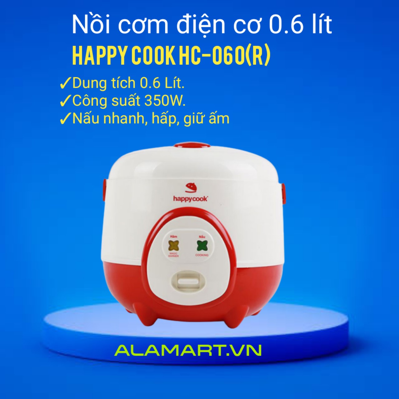 Nồi cơm điện Happy Cook 0.6L HC-060R