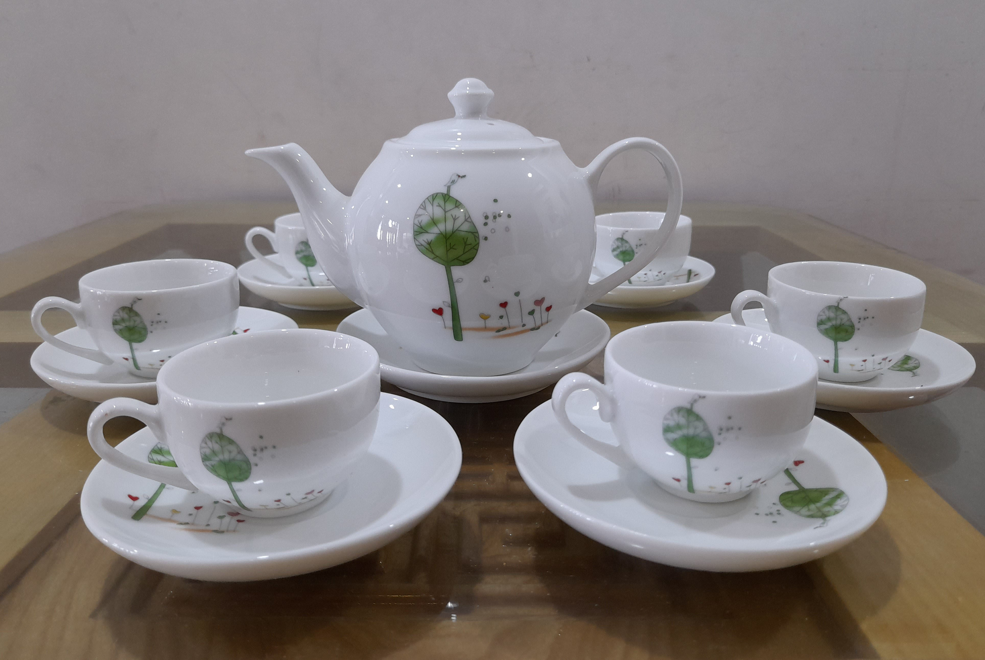 Bộ trà/bộ ấm chén Hoa xanh