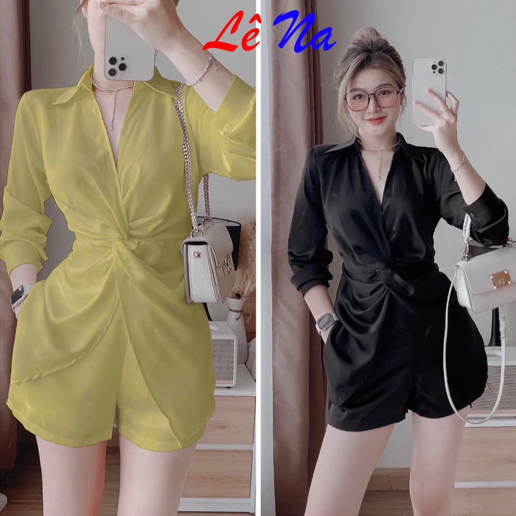 [Nhập LAZFASHION32 - giảm 60K] Set Bộ Sơ Mi Nhúm Xoắn Eo SV48