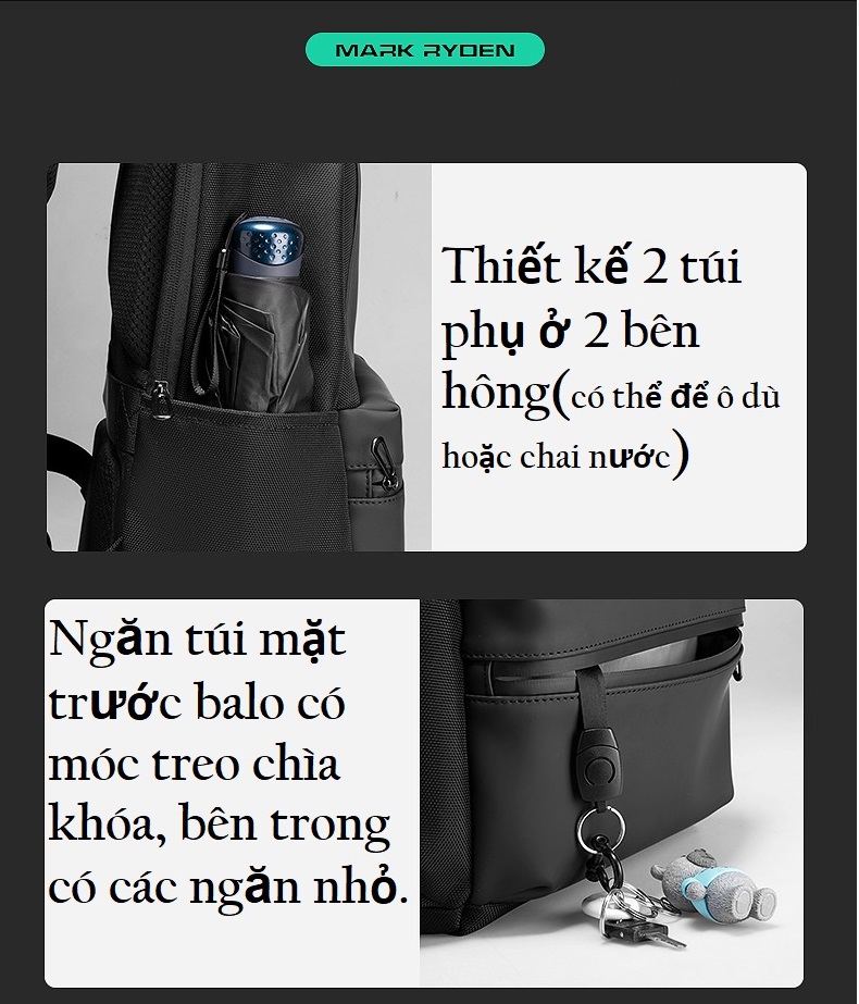 Balo cao cấp vải chống thấm nước .Mark Ryden