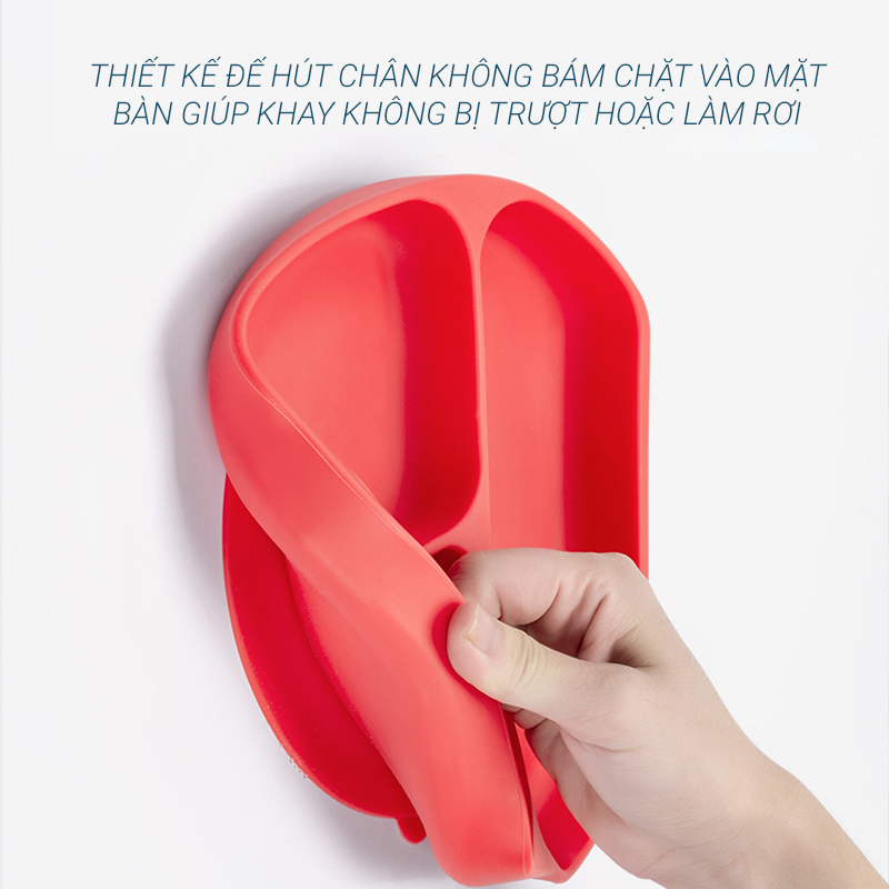 Khay ăn dặm silicon chống rơi vỡ cho bé