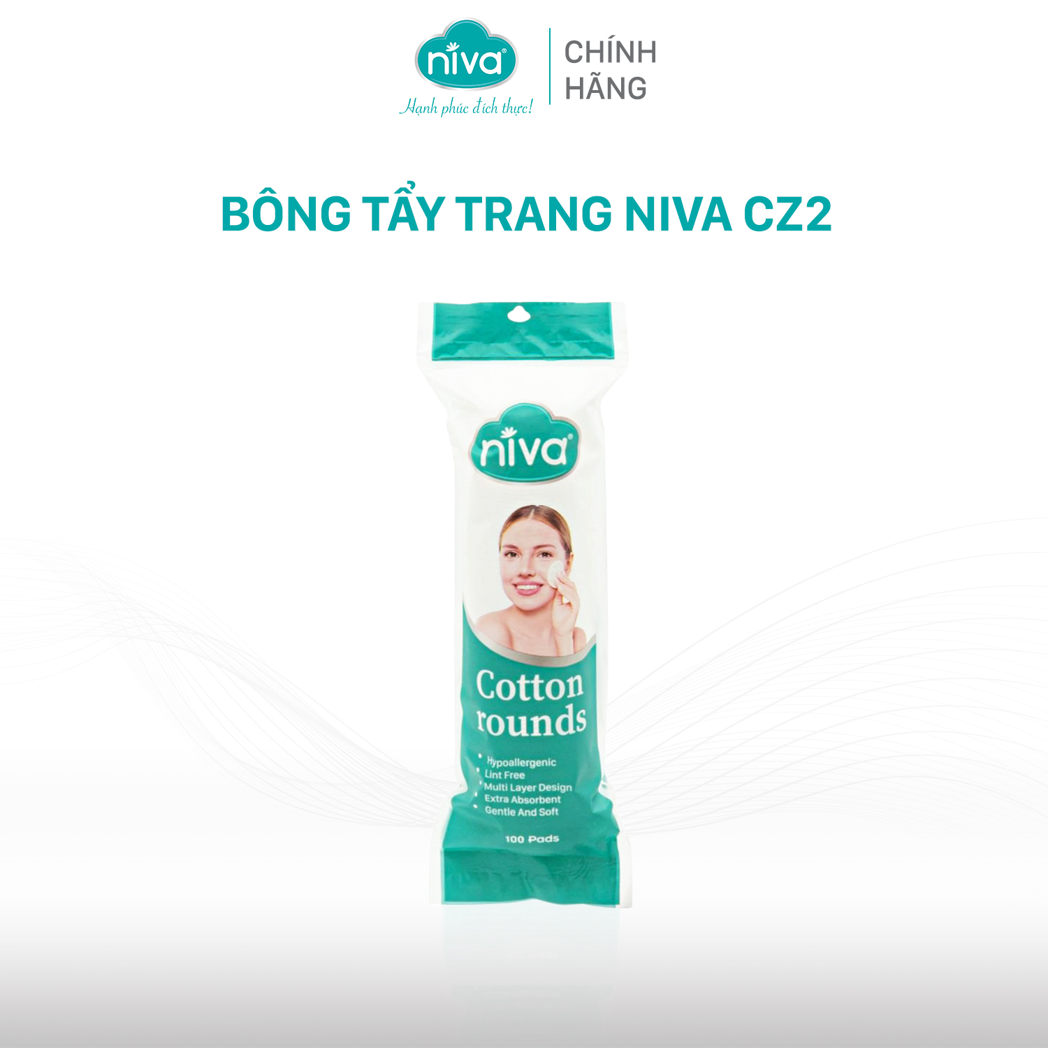 Bông Tẩy Trang Tròn Niva CZ2 Cao Cấp Bông Tự Nhiên