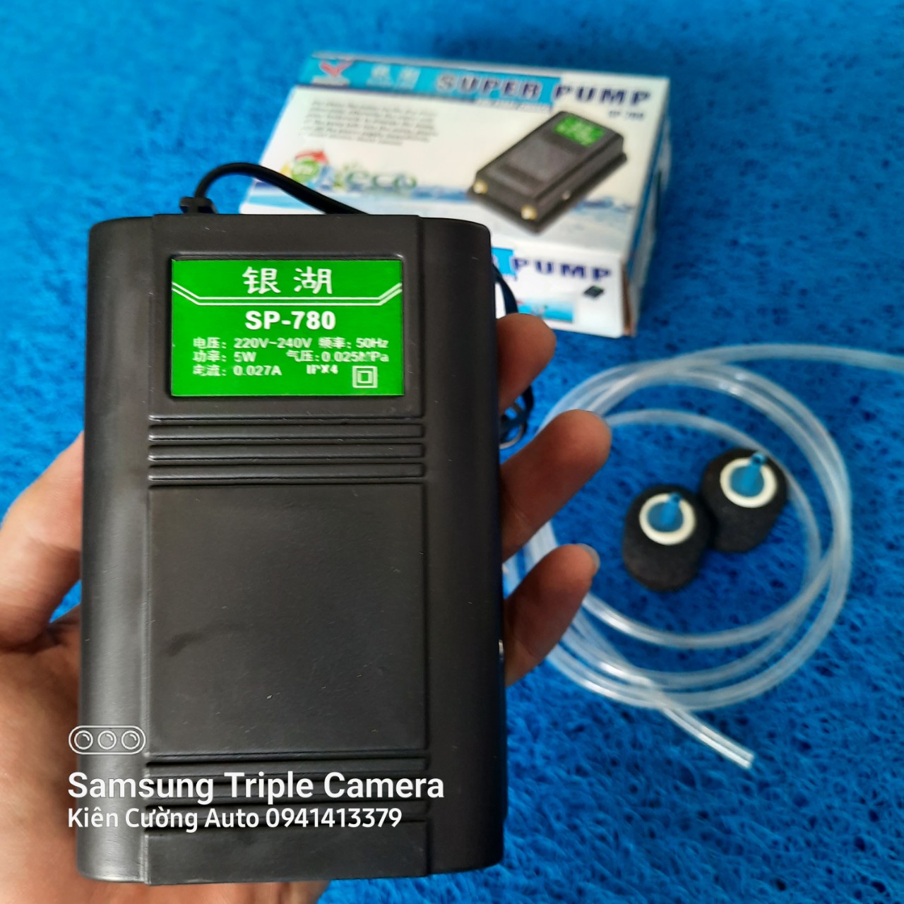 Máy sủi khí oxy hồ cá 2 vòi SP-780 máy sục bể cá