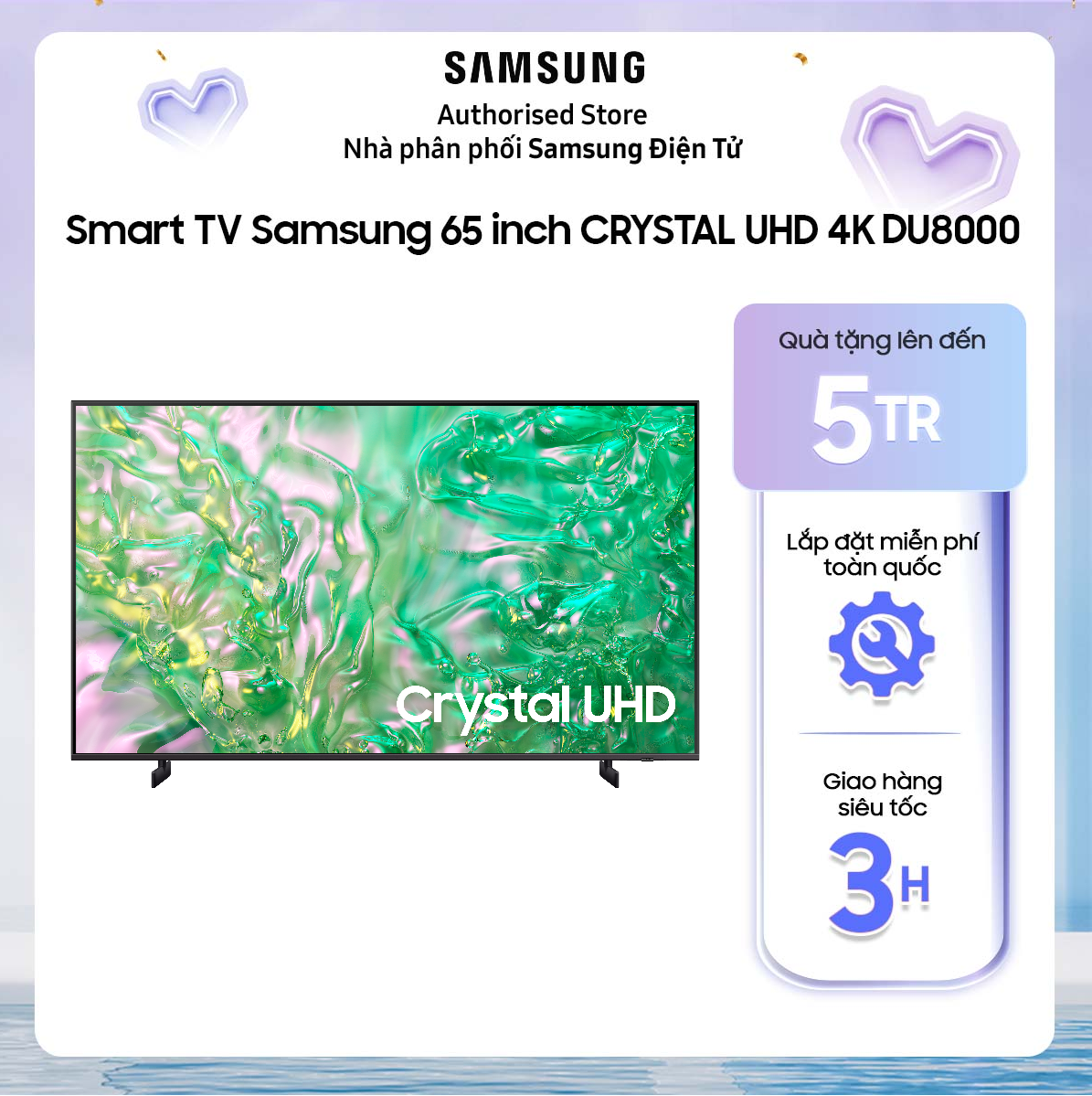 [GIAO TẠI HCM] 65DU8000 - Smart Tivi Samsung Crystal UHD 4K 65 inch UA65DU8000 - UA65DU8000KXXV