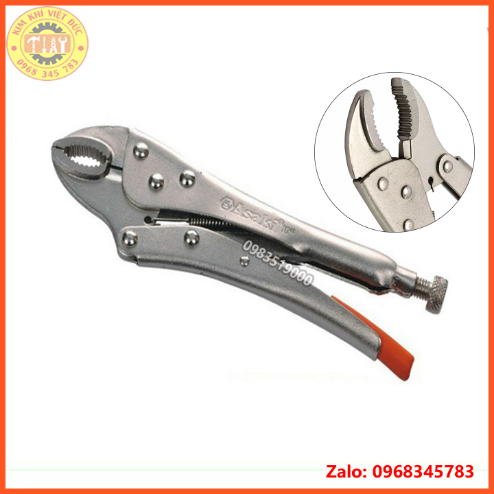 Kìm chết hàm cong Asaki 10 inch (250mm)