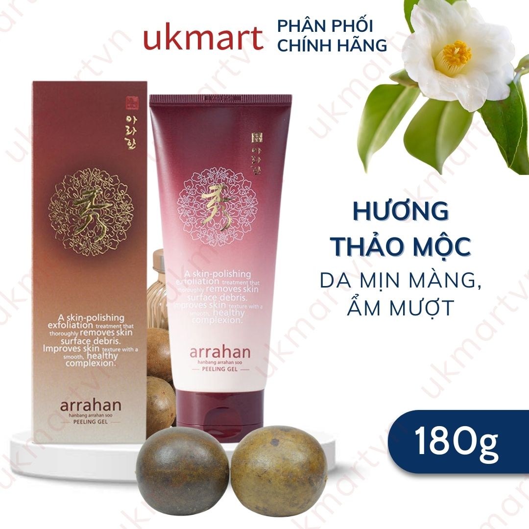 Gel Tẩy Tế Bào Chết Arrahan 180ml Peeling Gel Hương Táo Than Hoạt Tính Hương Bưởi Aroma