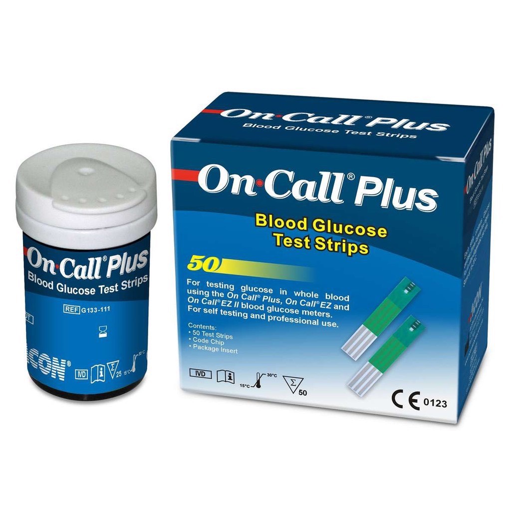 Que thử đường huyết On Call Plus (hộp 25 que) .