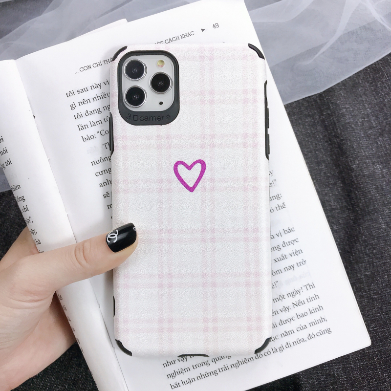 Ốp Lưng Da IMD Pink Heart