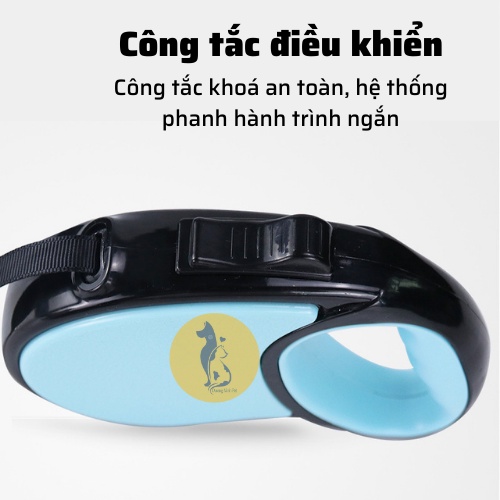 Dây dắt chó tự động thu gọn dài 5m thông minh