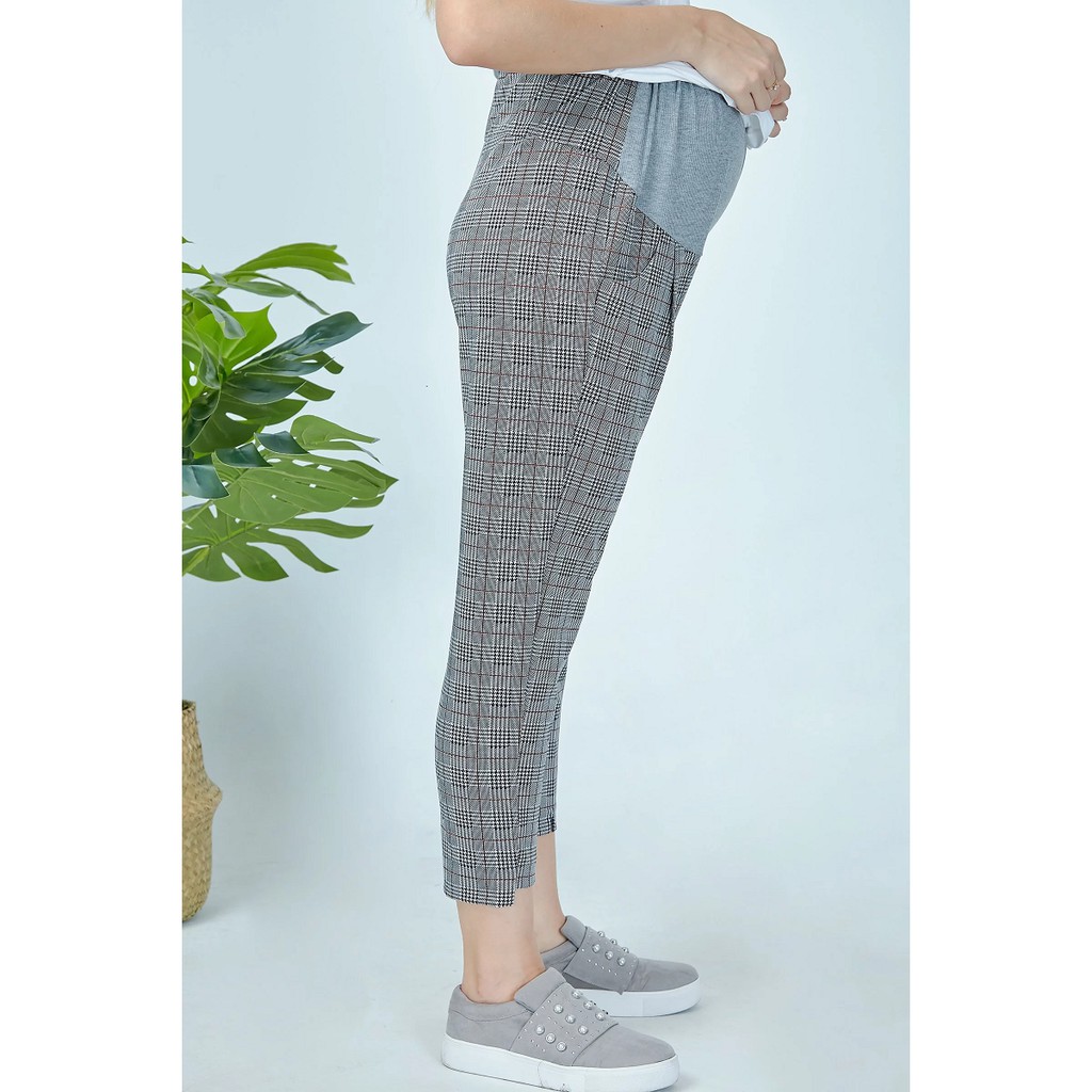 Quần thun lửng caro - Quần bầu, quần bigsize