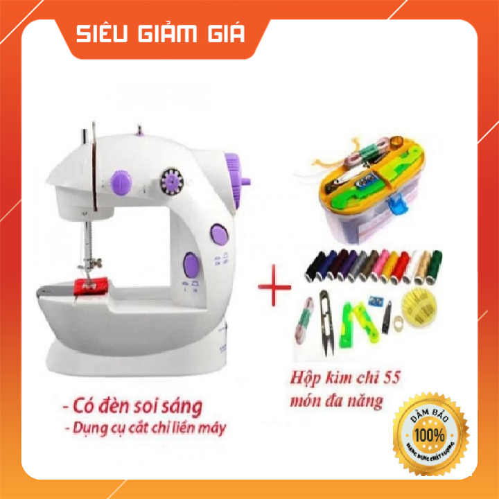 Máy may mini có đèn led tiện dụng - Máy khâu mini gia đình