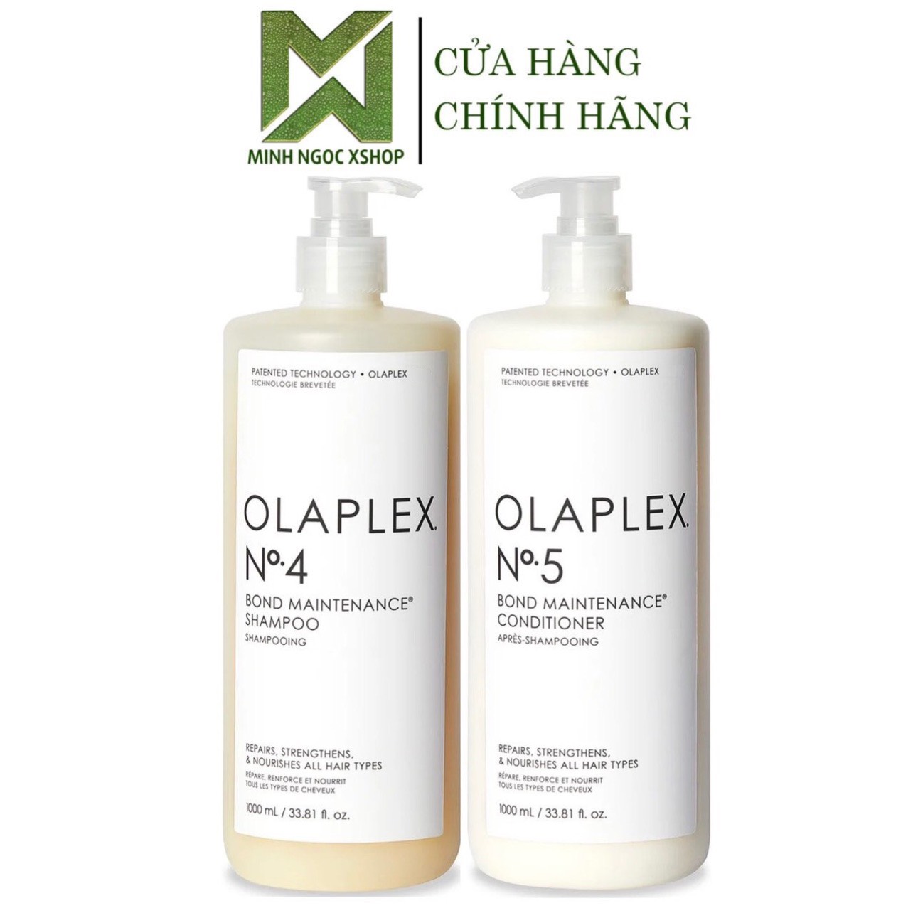 Dầu gội xả olaplex no4 + no5 bond maintenance 1000ml chính hãng