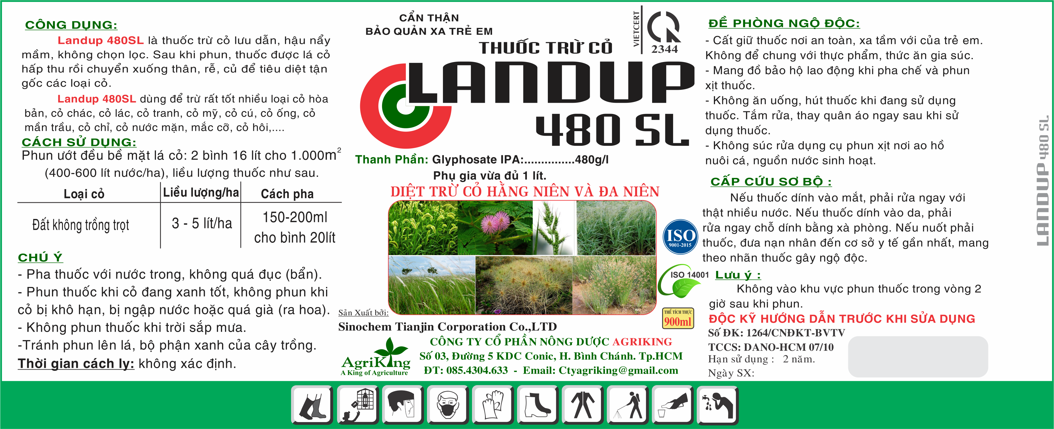 Thuốc trừ cỏ Landup 480sl chai 900ml
