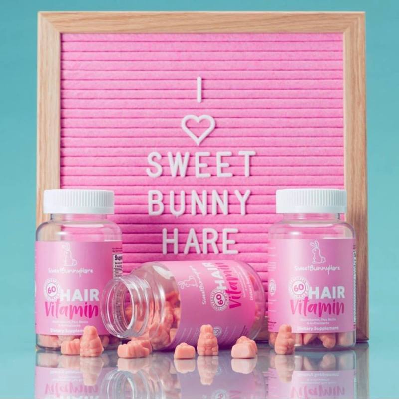 Kẹo thỏ hồng mọc tóc Hair Vitamins Sweet Bunny Hare