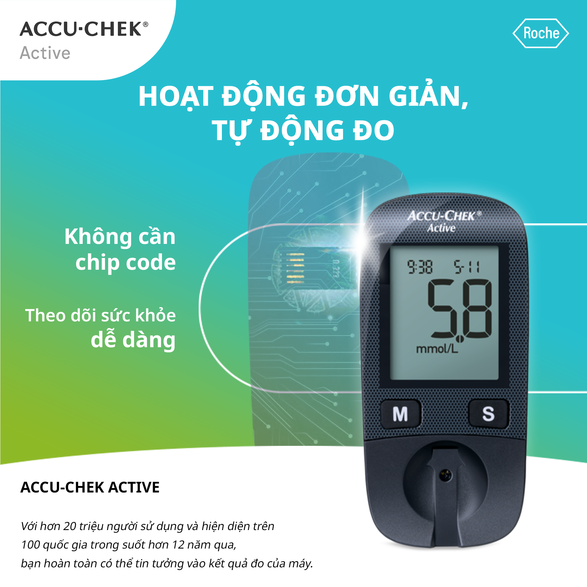 Máy Đo Đường Huyết ACCU-CHEK® Active Dùng Cho Cá Nhân