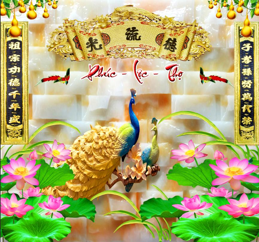 Tranh dán tường 3d bàn thờ 80cm*120cm