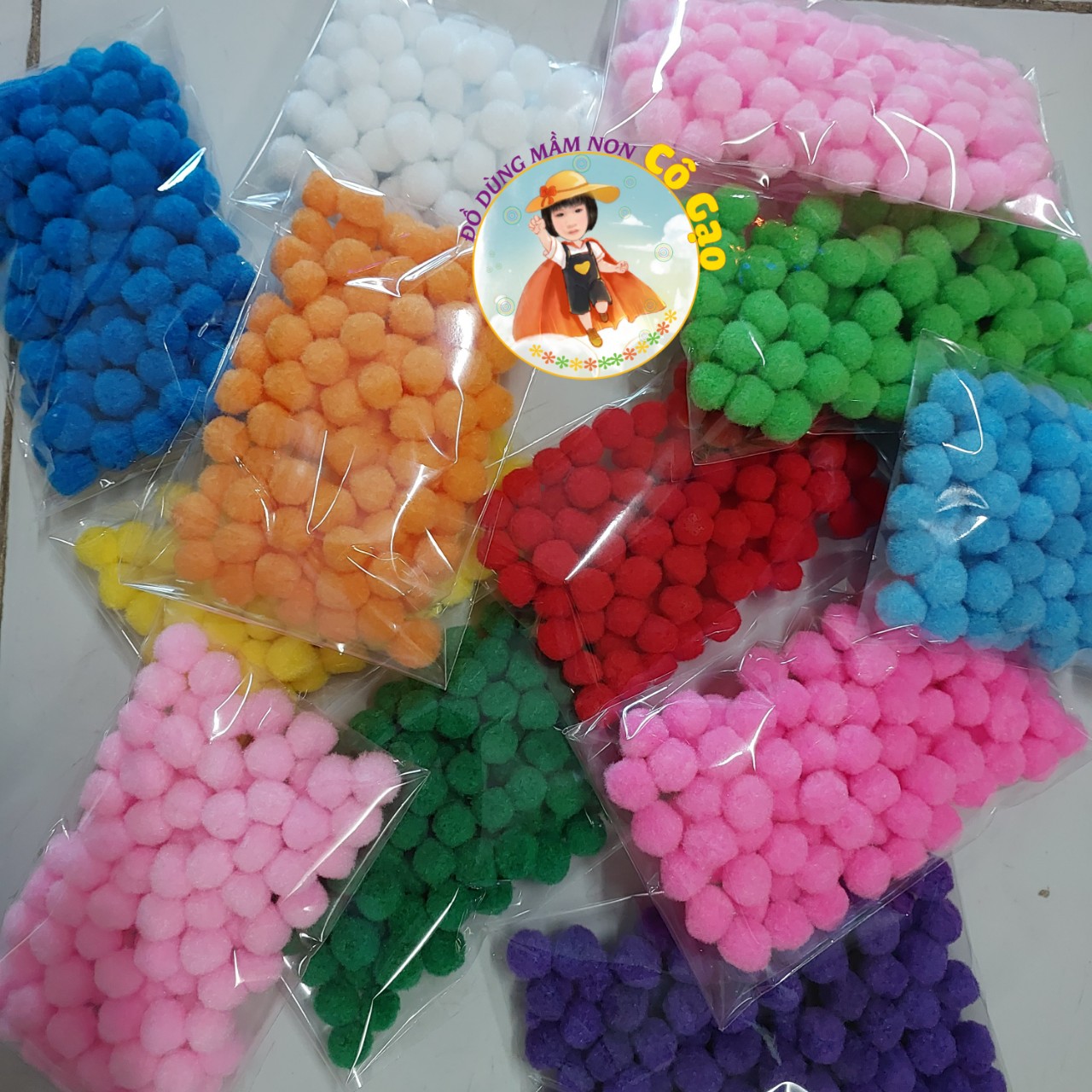 30-100 VIÊN POM POM ĐỦ MÀU SẮC