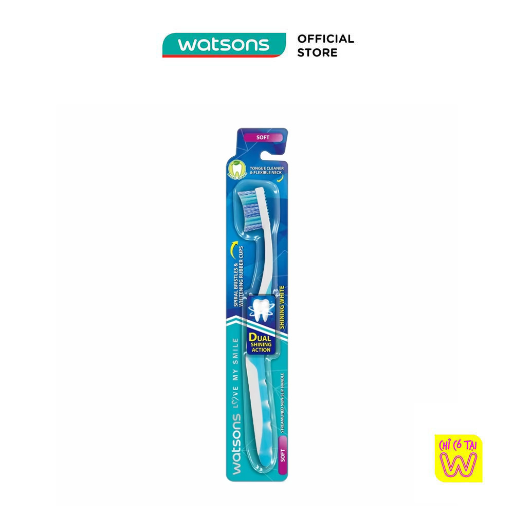 Bàn Chải Đánh Răng Watsons Shining White Toothbrush (Soft) 1s