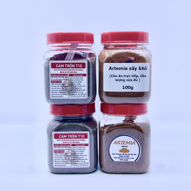 Combo Cám Trộn T10 + Artemia sấy khô ( Thức ăn cao cấp )