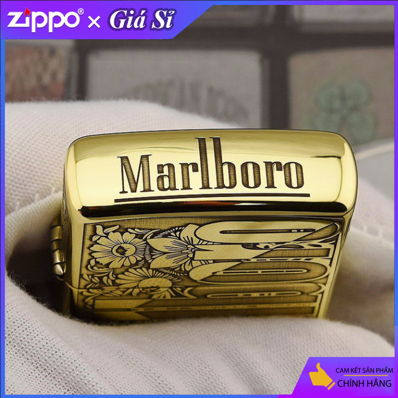 Bật lửa Zippo khắc Logo MBR bản Armor màu vàng bóng