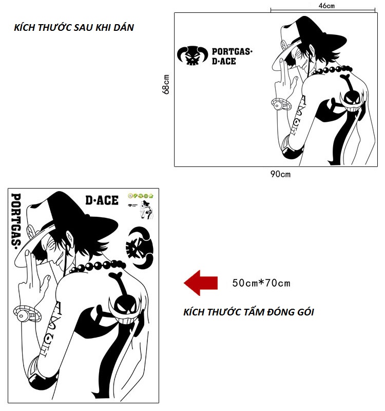 [HCM]Decal dán tường Đảo hải tặc One Piece