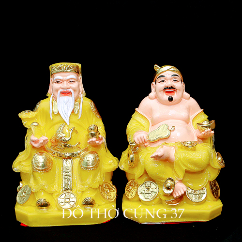 [ BỘ 3 ÔNG SIZE LỚN MÀU VÀNG ] THẦN TÀI +THỔ ĐỊA +THẦN TIỀN  [ COMPOSITE + BỘT ĐÁ ]