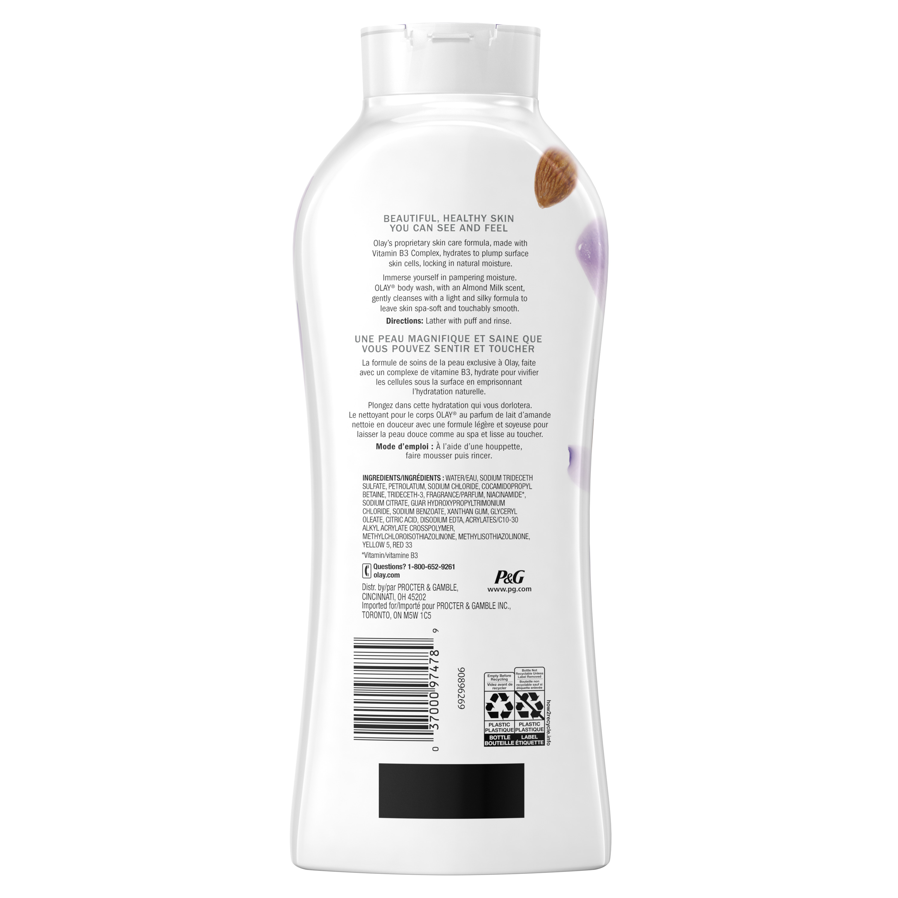 Sữa Tắm Olay Hydrating Clean Almond Milk 650ml