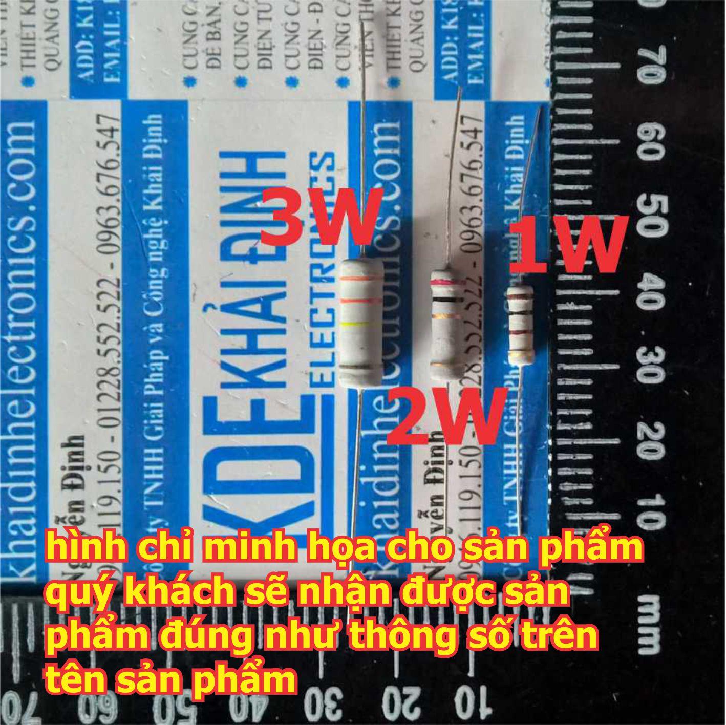 combo 50 con điện trở công suất 1W, 5% (4 vạch), 470 Ohm ~ 7.5K Ohm kde0868