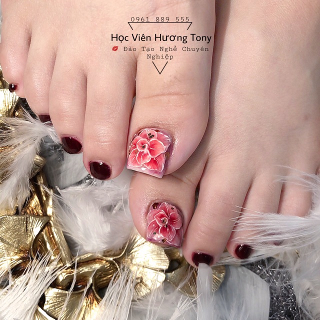 Hoa bột ẩn xoáy chân, ẩn chân MOON NAIL