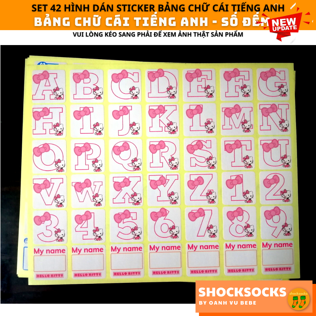 🔥42 HÌNH DÁN STICKER BẢNG CHỮ CÁI ABC 🔥