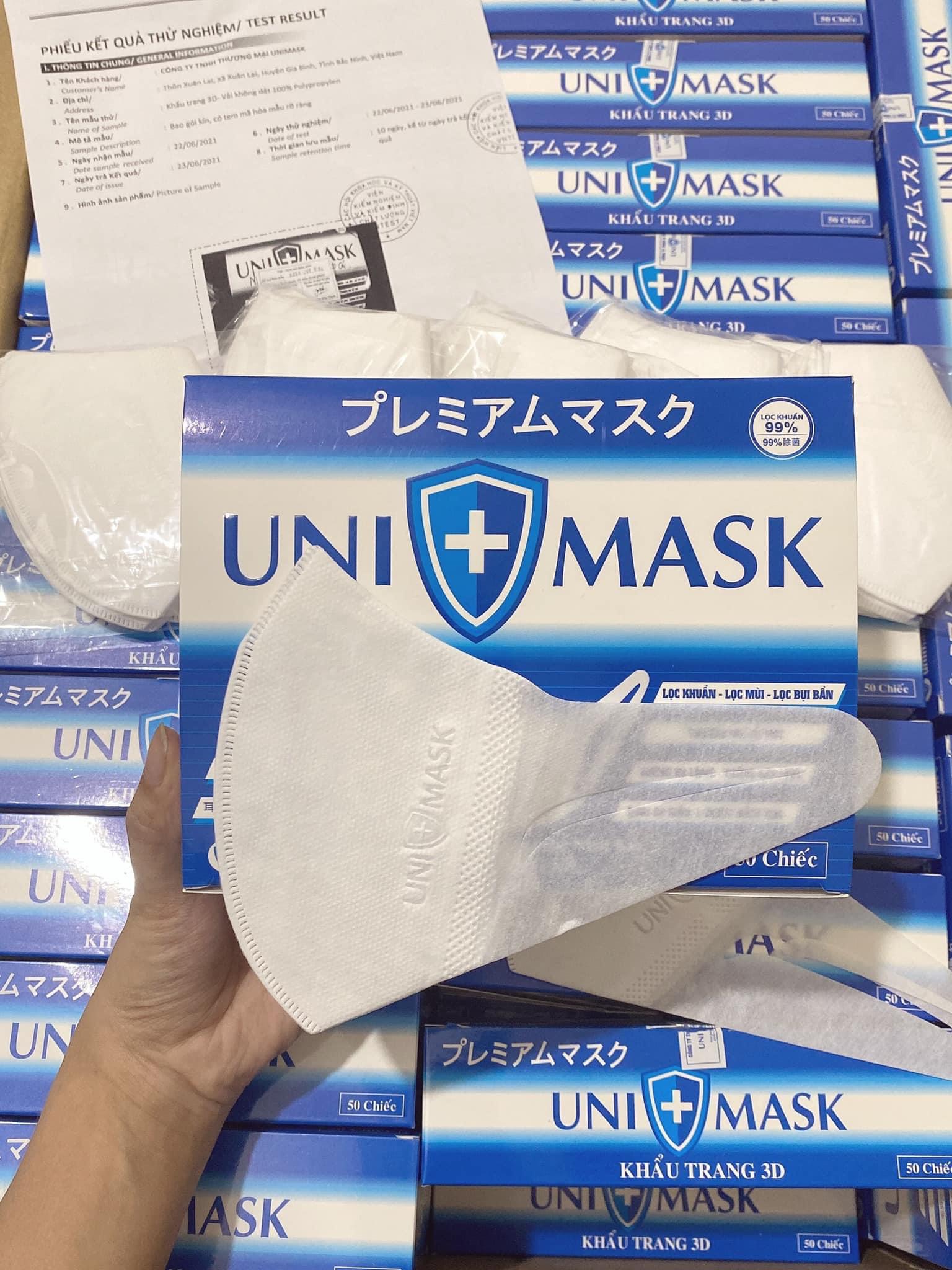[HỘP 50C] KHẨU TRANG 3D UNIMASK CHÍNH HÃNG
