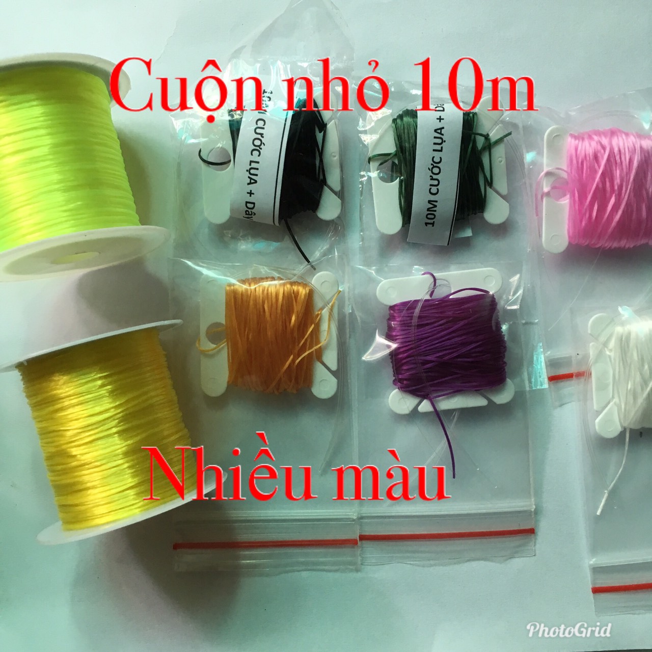 Cước tơ lụa chun co giãn xâu xỏ hạt đá phong thủy hạt gỗ hạt nhựa