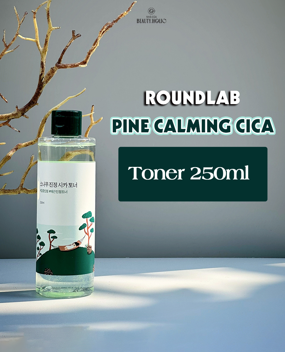 [Nhacuabeautyholic] Tinh chất, pad và toner dịu mụn ROUNDLAB PINE CALMING CICA