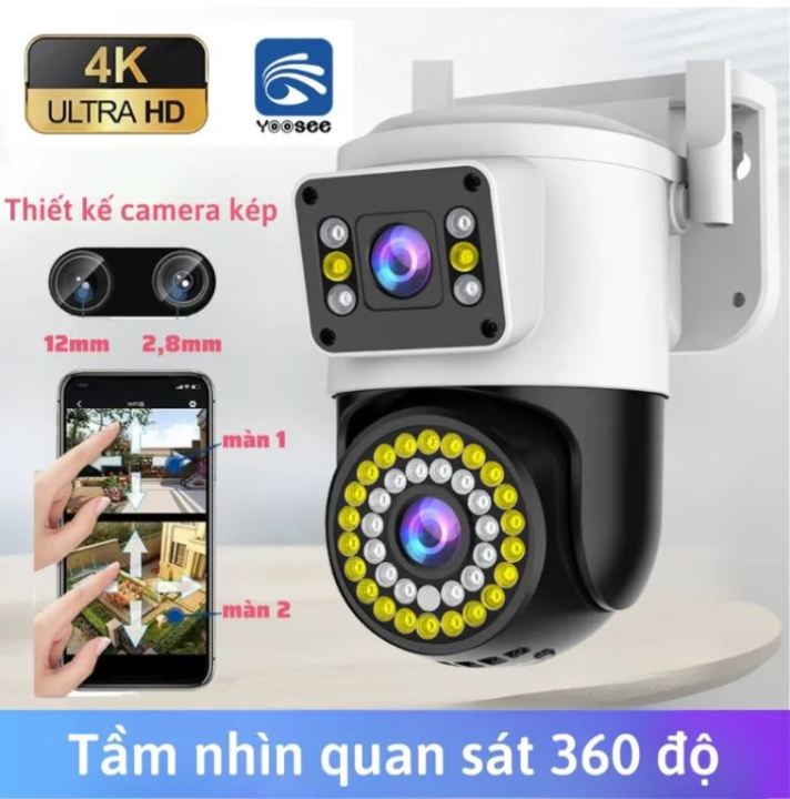 Camera Yoosee 2 Mắt, Camera Giám Sát An Ninh Wifi Yoosee Ys2in1 ( 5.0mp ) 1 Cam 2 Màn Hình Cao Cấp.