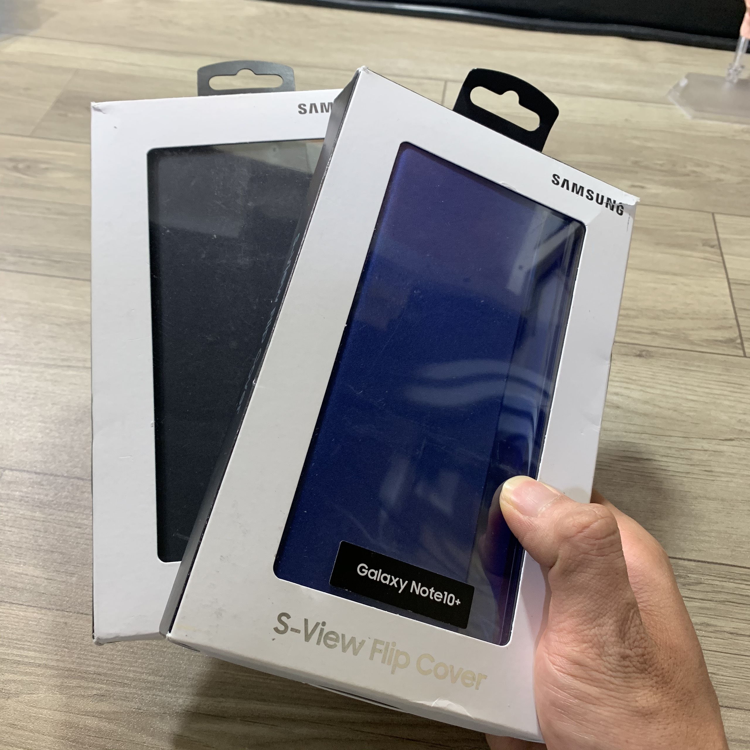 [HCM]Bao Da Clear View Samsung Note 10 Plus Màu xanh dương - Trắng - Đen
