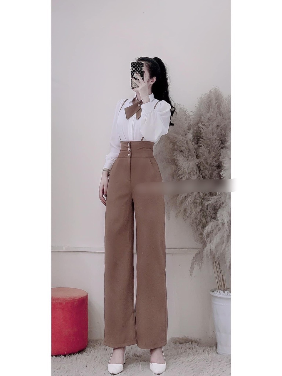 Sét bộ quần yếm áo sơ mi-TH #setbonu