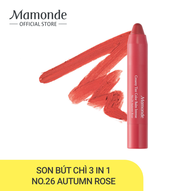 Son bút chì 3 in 1 cho bờ môi mềm mượt Mamonde Creamy Tint Color Balm Intense 2.5g