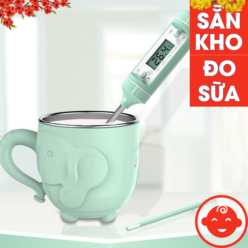 Nhiệt kế điện tử misuta cao cấp 2 món đo nước pha sữa thức ăn đa năng